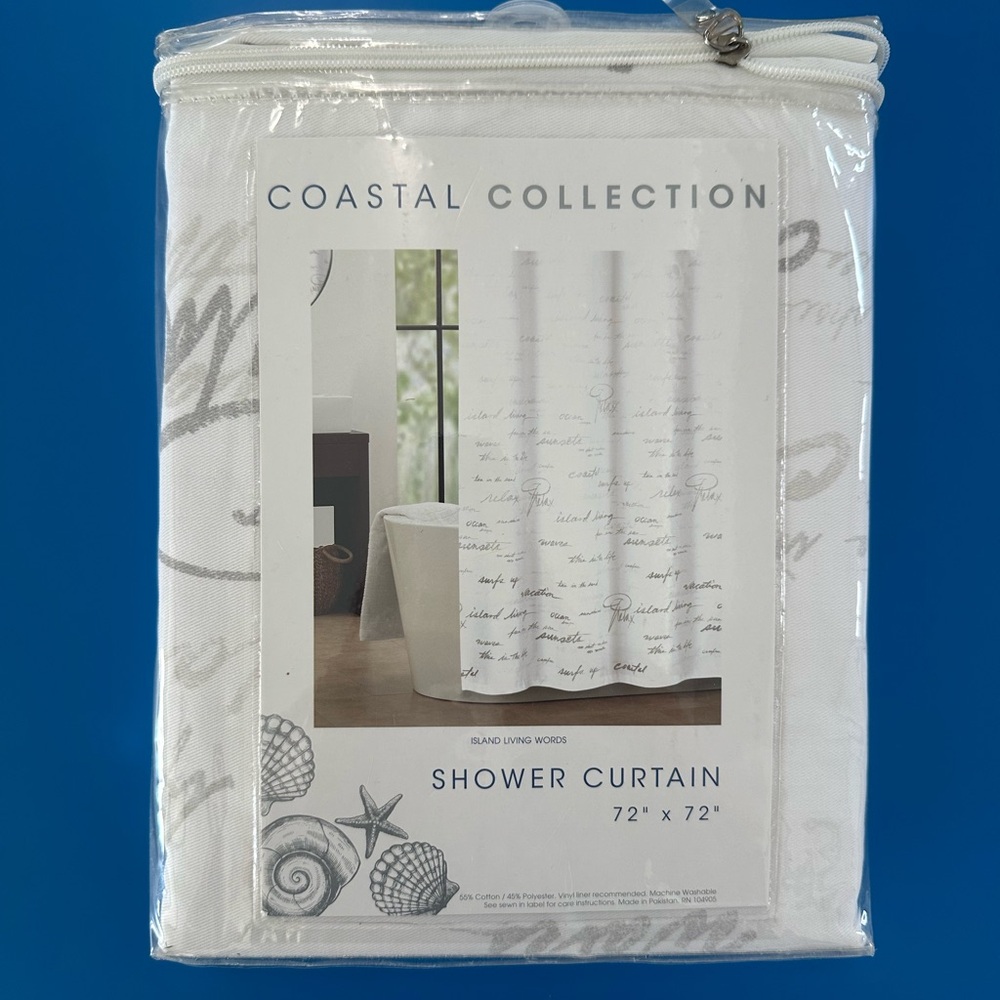 Coastal Collection Island Living Words Shower Curtain
